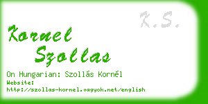 kornel szollas business card